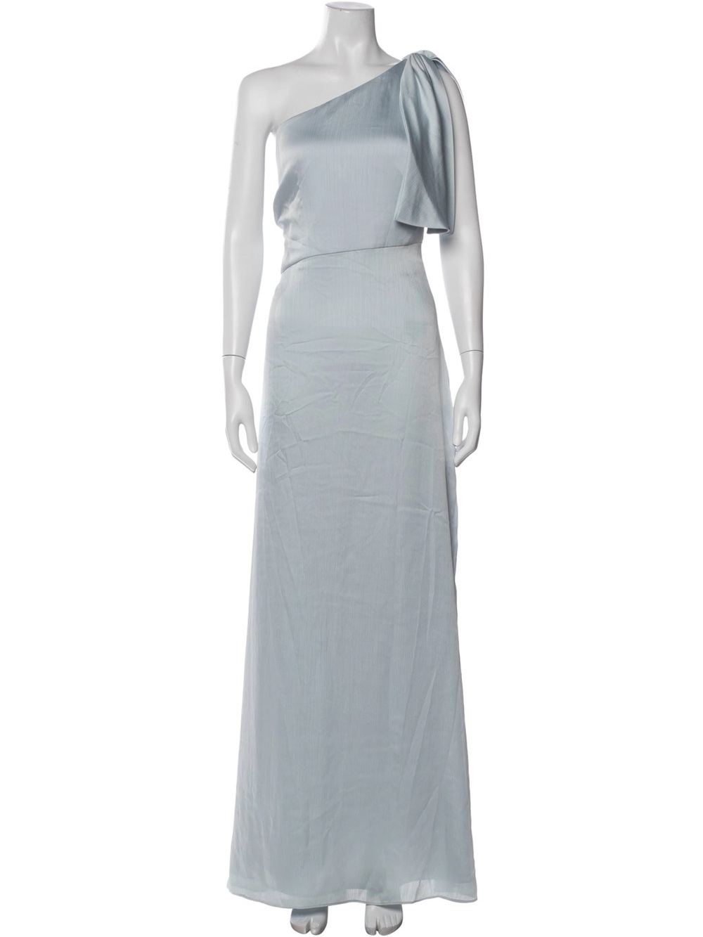 Sachin + Babi One-Shoulder Pale Blue Satin Gown